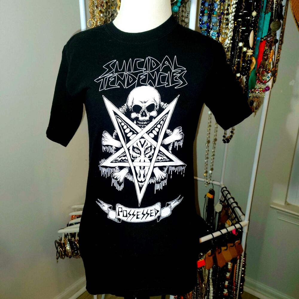 VINTAGE SUICIDAL TENDENCIES = POSSESSED TOUR SHIRT - SIZE ADULT XS